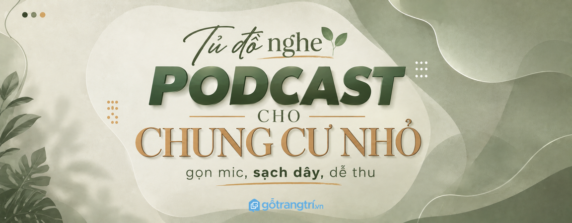 Tủ đồ nghe podcast cho chung cư nhỏ: gọn mic, sạch dây và dễ thu mỗi ngày