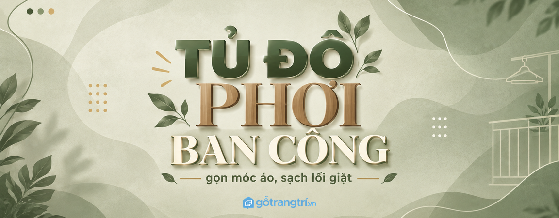 Tủ đồ phơi ban công chung cư nhỏ: gọn móc áo, sạch lối giặt và dễ phơi mỗi ngày