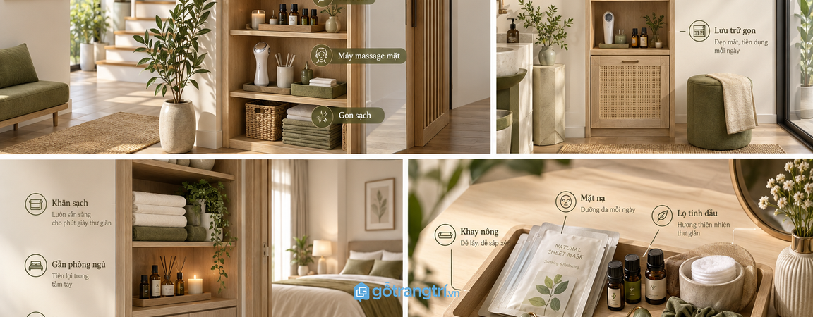 Tủ khăn spa tại nhà cho nhà đẹp: gọn khăn sạch mùi và dễ thư giãn cuối tuần