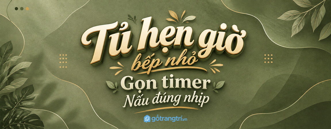 Tủ đồng hồ hẹn giờ bếp nhỏ: gọn timer, sạch mặt bếp và nấu đúng nhịp