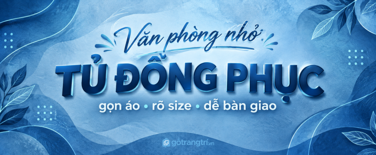 Tủ đồng phục nhân viên văn phòng nhỏ: gọn áo, rõ size và dễ bàn giao