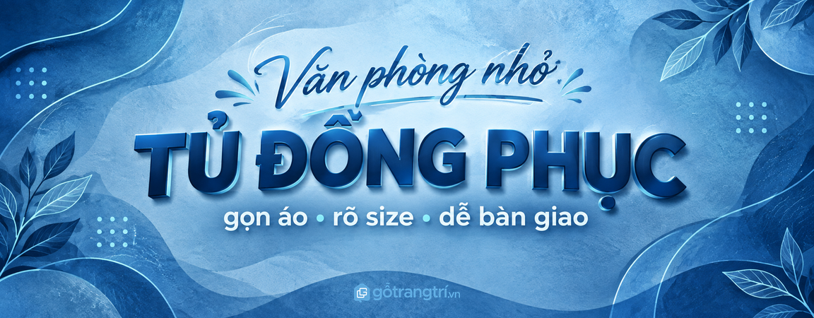 Tủ đồng phục nhân viên văn phòng nhỏ: gọn áo, rõ size và dễ bàn giao