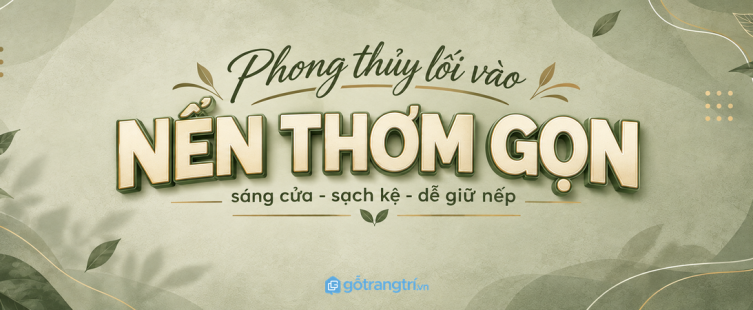 Tủ đựng nến thơm phong thủy lối vào nhỏ: gọn mùi hương, sáng cửa và dễ giữ nếp