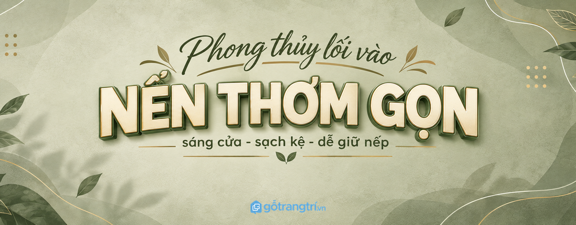 Tủ đựng nến thơm phong thủy lối vào nhỏ: gọn mùi hương, sáng cửa và dễ giữ nếp