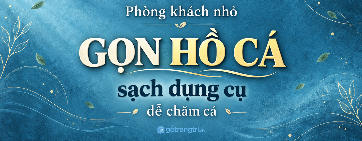 Tủ phụ kiện hồ cá mini phòng khách nhỏ: gọn thức ăn, sạch dụng cụ và dễ chăm cá