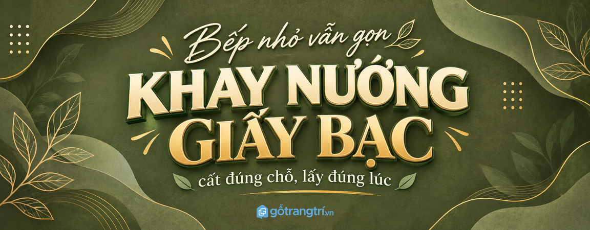 Tủ khay nướng giấy bạc cho bếp nhỏ: gọn giấy, sạch lò và chuẩn bị món nhanh