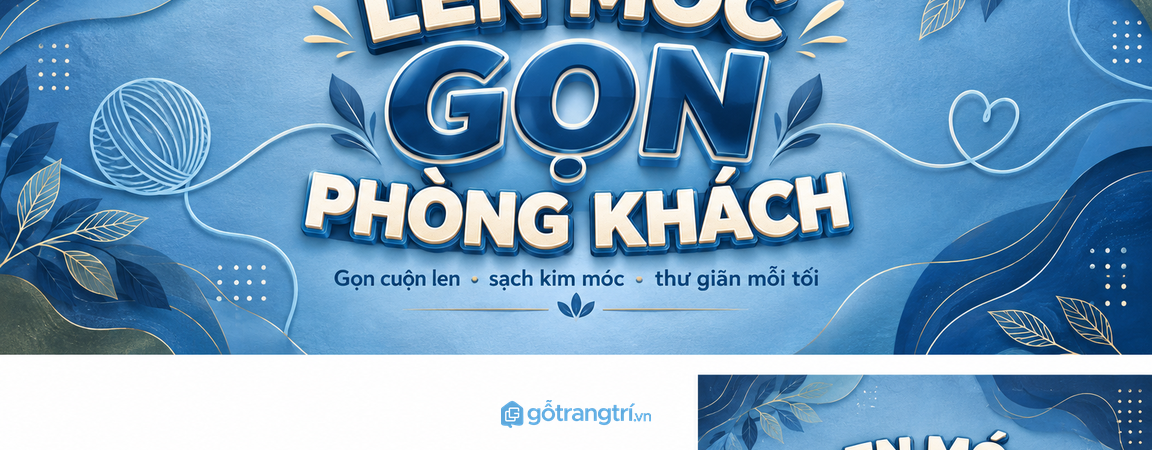 Tủ len móc phòng khách nhỏ: gọn cuộn len, sạch kim móc và dễ thư giãn mỗi tối