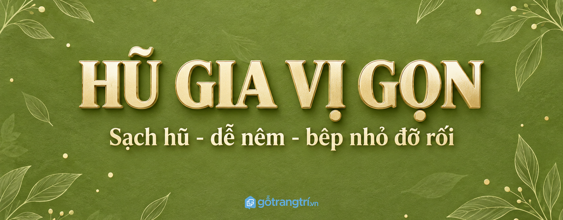 Tủ lọ gia vị khô cho bếp nhỏ: gọn muối đường, sạch hũ và dễ nêm nếm