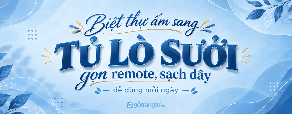 Tủ lò sưởi điện biệt thự: gọn remote, sạch dây và dễ dùng mỗi ngày