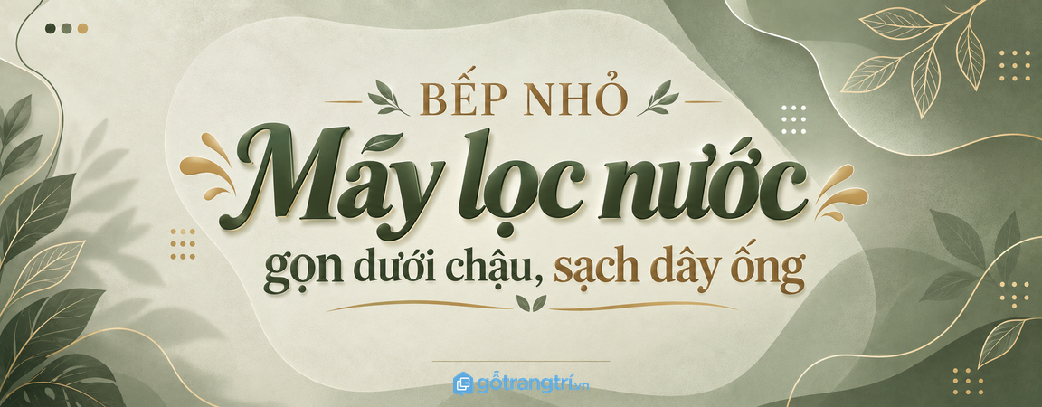 Tủ máy lọc nước bếp nhỏ: gọn dưới chậu, sạch dây ống và dễ thay lõi