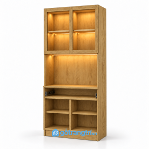 Tủ pantry gỗ có quầy pha cà phê hiện đại GHS-5125 - hình ảnh thực tế 1
