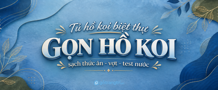 Tủ phụ kiện hồ cá koi biệt thự: gọn thức ăn, sạch dụng cụ và sang sân vườn