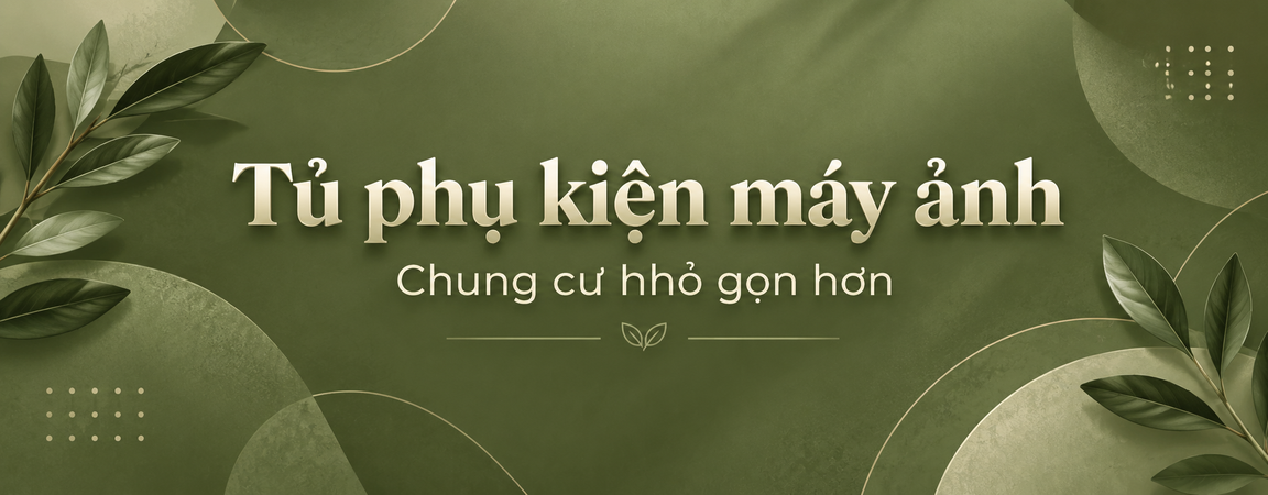 Tủ phụ kiện máy ảnh cho chung cư nhỏ: gọn lens, sạch dây và dễ chụp tại nhà