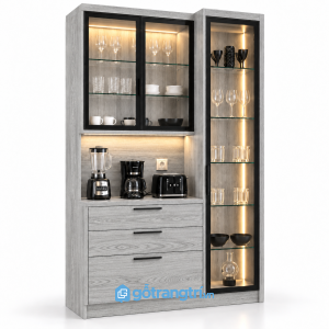 Tủ rượu kết hợp tủ ly và quầy pha chế GHS-5094 - Màu gỗ 413
