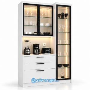 Tủ rượu kết hợp tủ ly và quầy pha chế GHS-5094 - Màu trắng