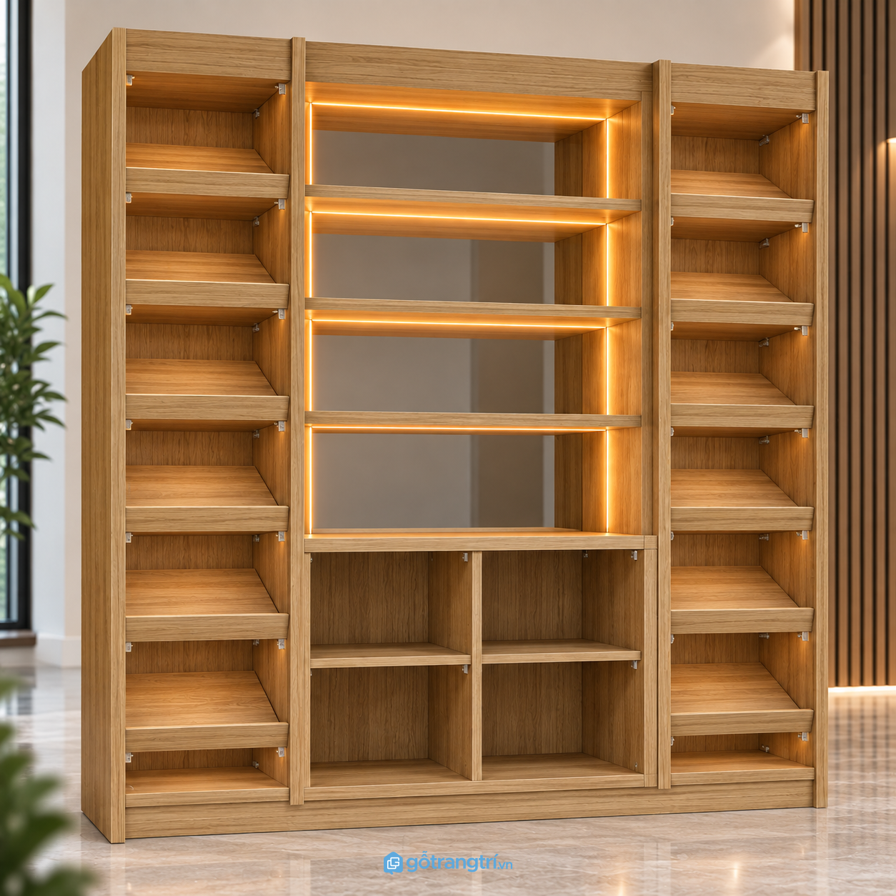 Tủ rượu kết hợp tủ ly và quầy pha chế GHS-5095 - hình ảnh thực tế 1