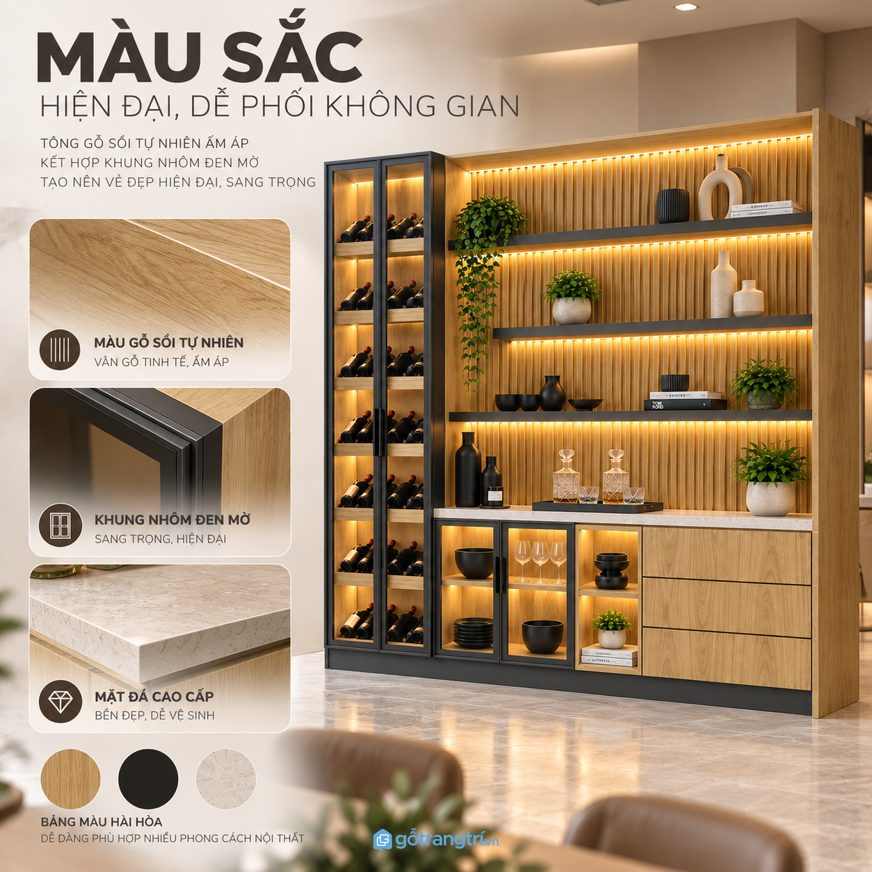 Tủ sâu 40cm phù hợp nhiều không gian nội thất