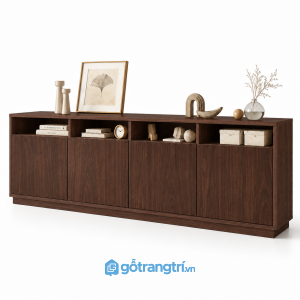 Tủ trang trí 5 cánh màu xám có kệ mở GHS-5107 - 1650x400x900 - Màu gỗ 613