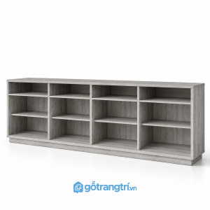 Tủ trang trí 5 cánh màu xám có kệ mở GHS-5107 - hình ảnh thực tế 1