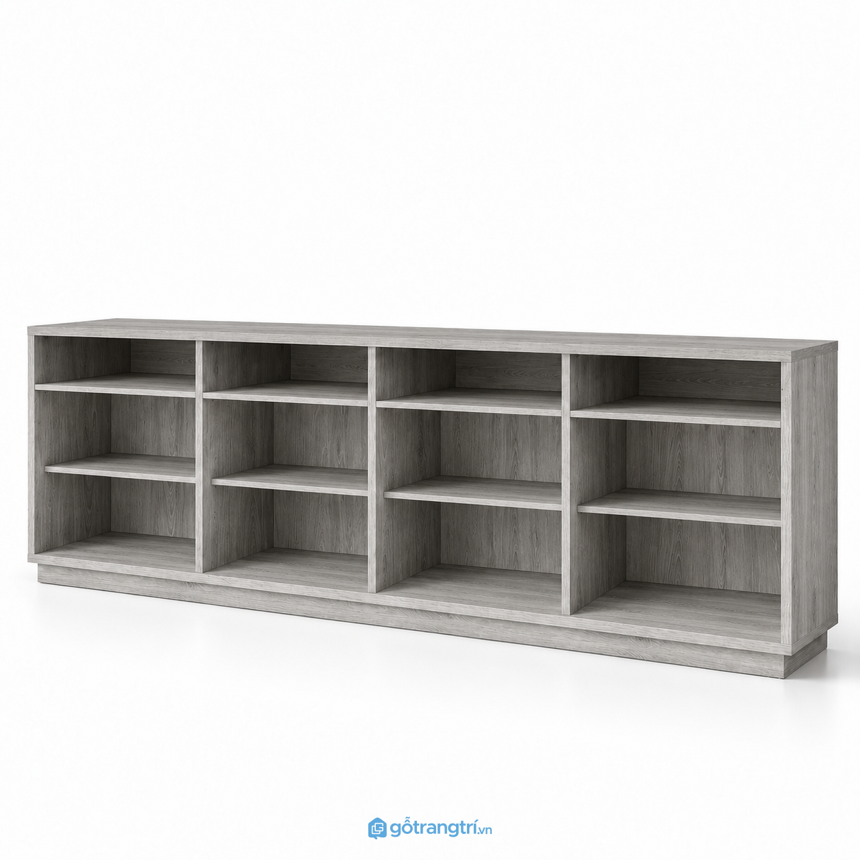 Tủ trang trí 5 cánh màu xám có kệ mở GHS-5107 - hình ảnh thực tế 1