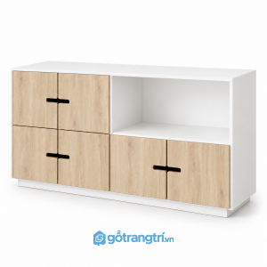 Tủ trang trí 6 cánh kết hợp hộc mở GHS-5148 - Màu trắng - GHS-5148-TRANG