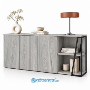 Tủ trang trí màu gỗ có kệ hở bên hông GHS-5104 - 1600x400x850 - Màu gỗ 413