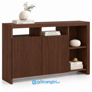 Tủ trang trí màu xám 2 cánh kết hợp kệ mở GHS-5106 - 1200x400x800 - Màu gỗ 613
