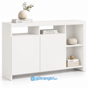 Tủ trang trí màu xám 2 cánh kết hợp kệ mở GHS-5106 - 1200x400x800 - Màu trắng