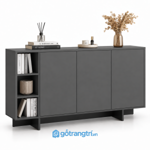 Tủ trang trí phòng khách màu trắng có kệ hở GHS-5103 - 1400x380x900 - Màu ghi