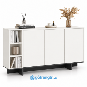 Tủ trang trí phòng khách màu trắng có kệ hở GHS-5103 - 1400x380x900 - Màu trắng